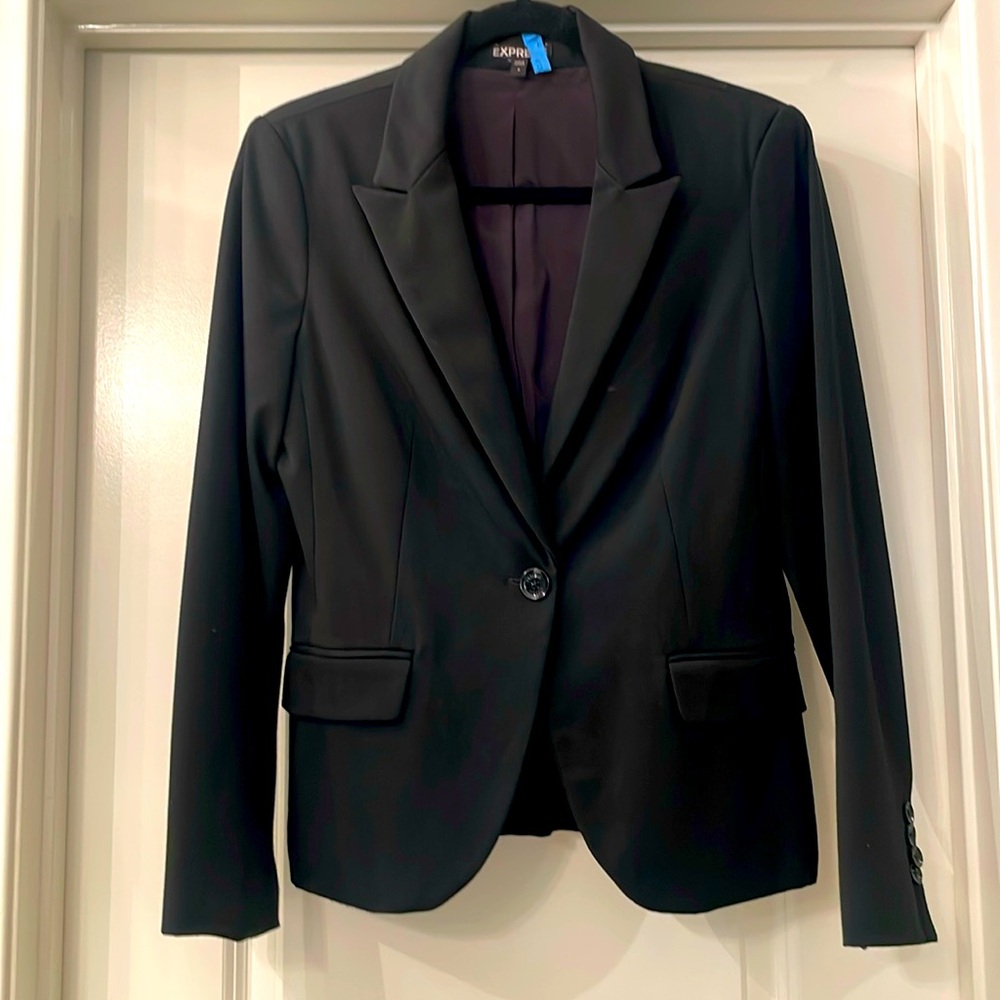 Express Black One-Button Blazer – Size 8 - Picture 3 of 7